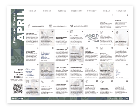 April 2022 Well being Calendar