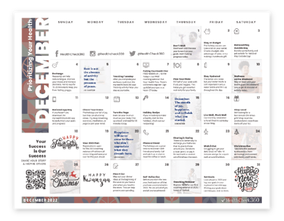 December 2022 Well being Calendar