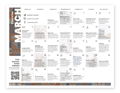 March 2022 Well being Calendar