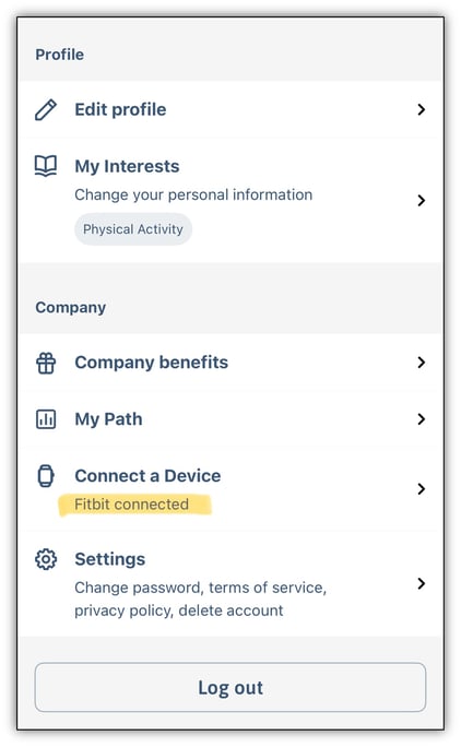 Fitbit connected