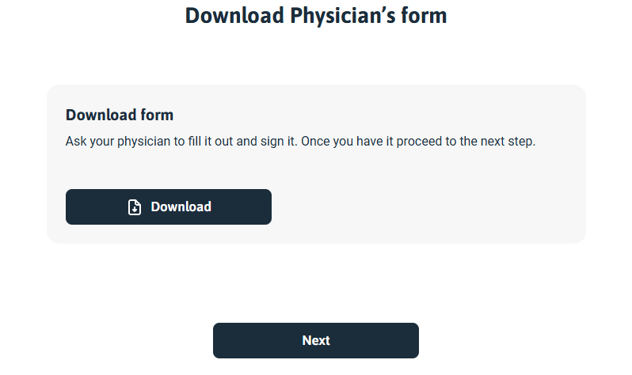 How do I complete and upload a Physician Screening Form?