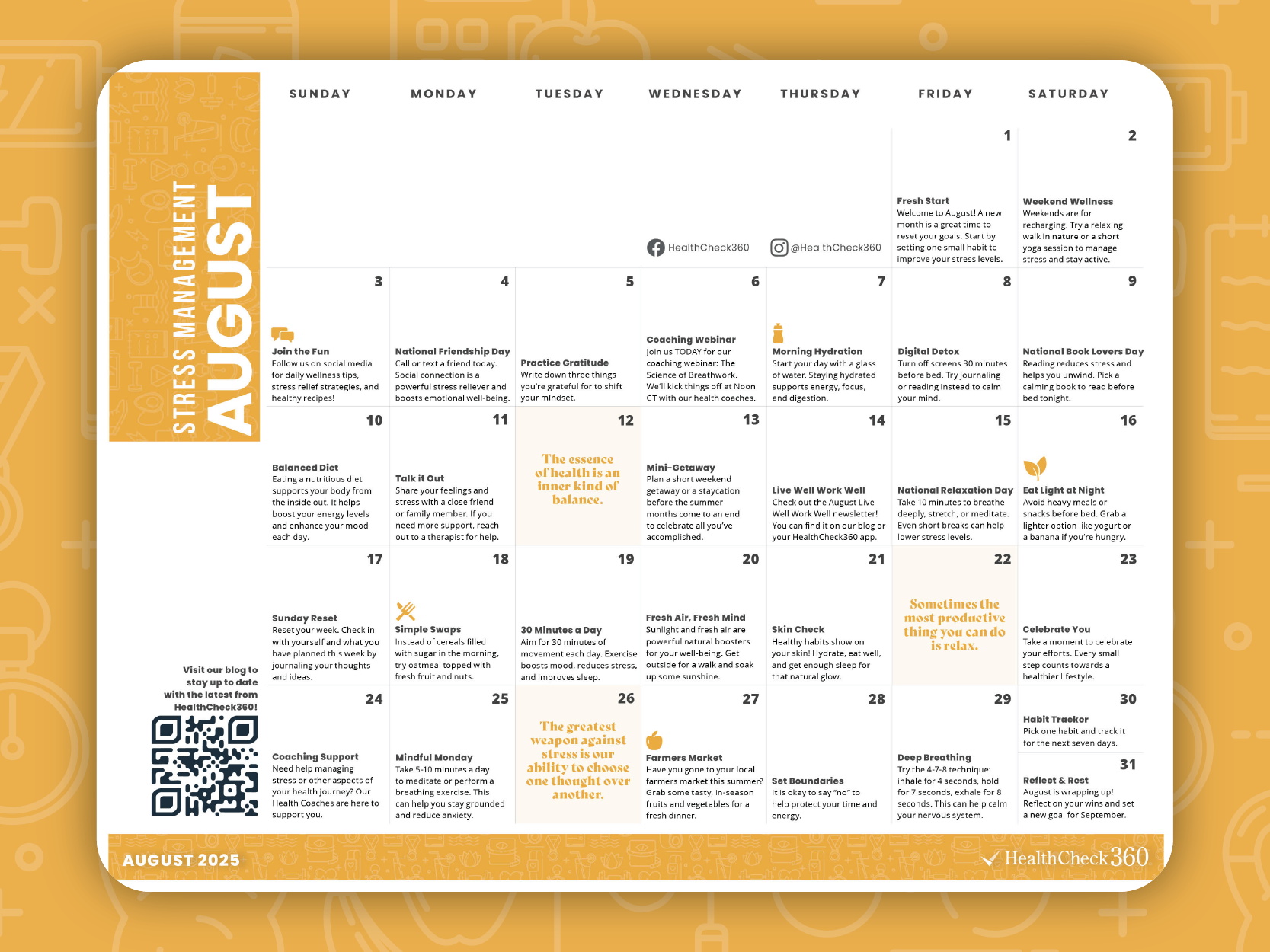 [Free Download] August 2025 Well-Being Calendar