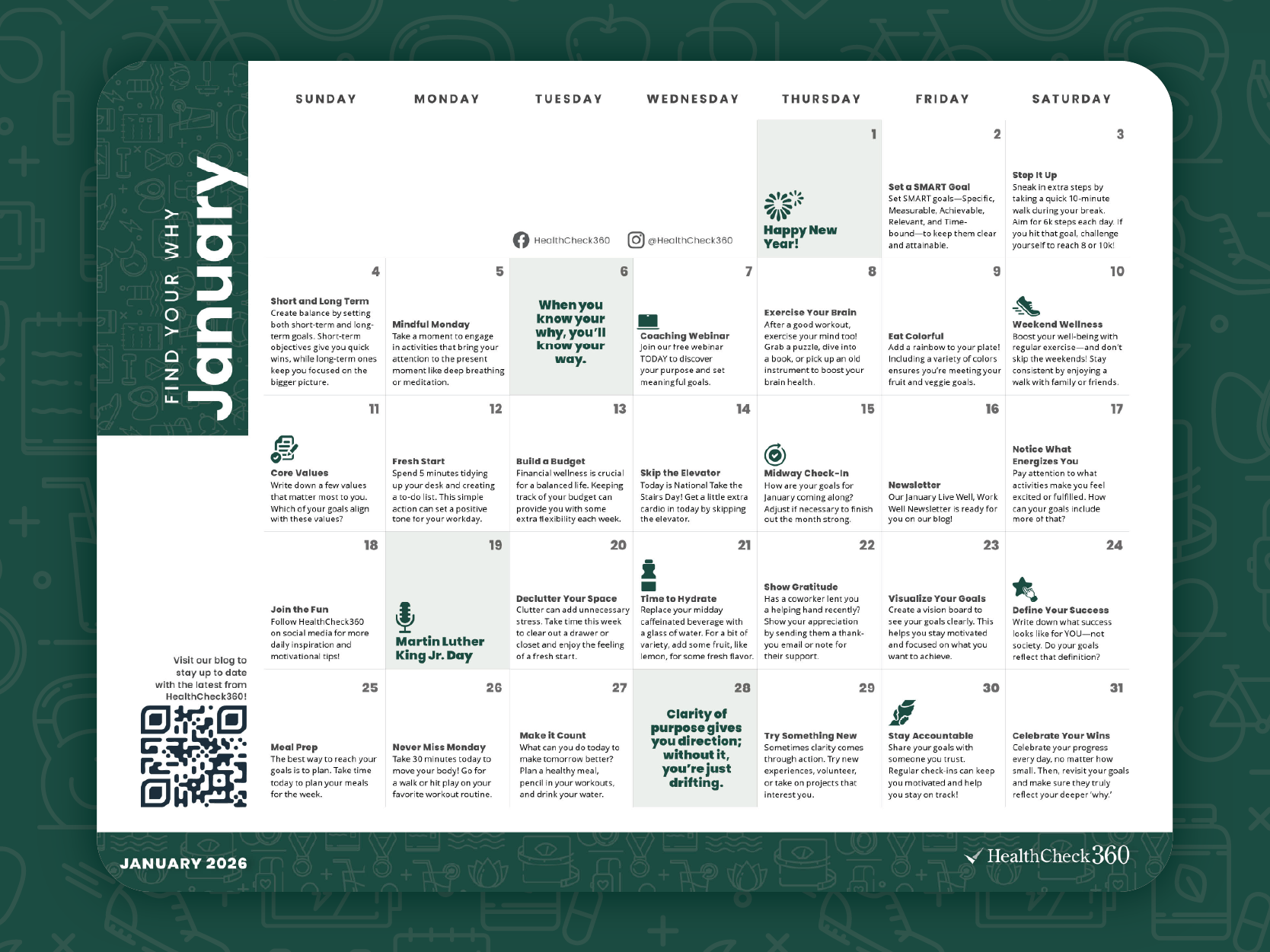 Free Resource: January 2026 Well-Being Calendar